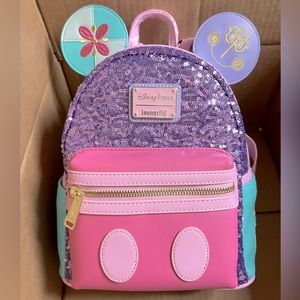 NWT - Mickey Mouse: The Main Attraction - It's a Small World Loungefly Backpack